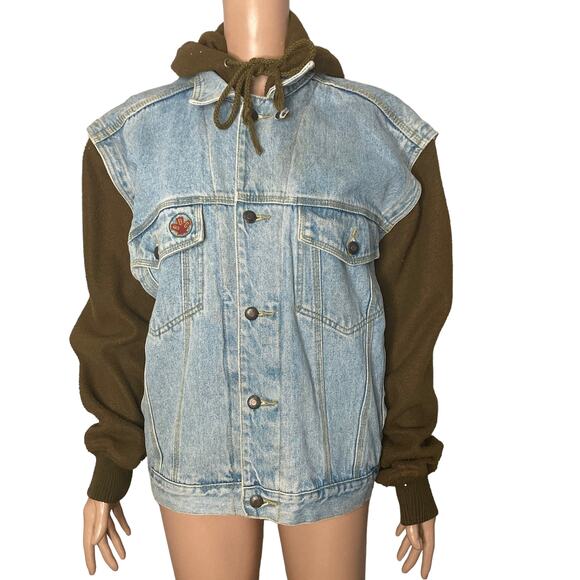 Vintage 90s Bugle Boy Original Denim Jacket Mens L Original 56 Fleece